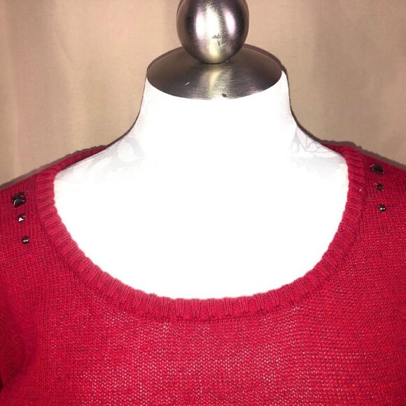 Mudd Jrs Red Swearter Studded Dolman Sleeves Large - Picture 5 of 8